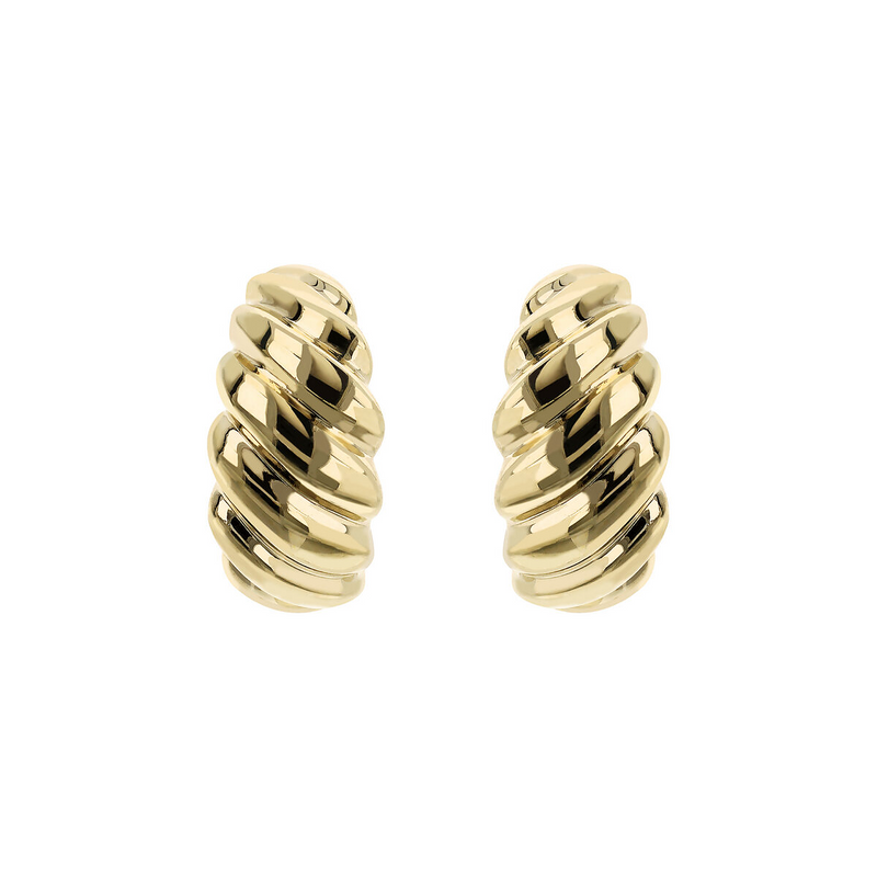 Boucles D'oreilles Lobe Texture Coquille Or 375
