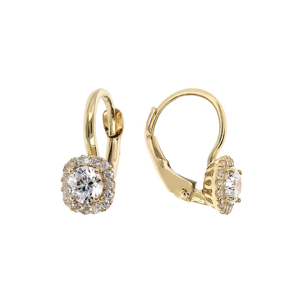Pendant Earrings with Cubic Zirconia 375 Gold
