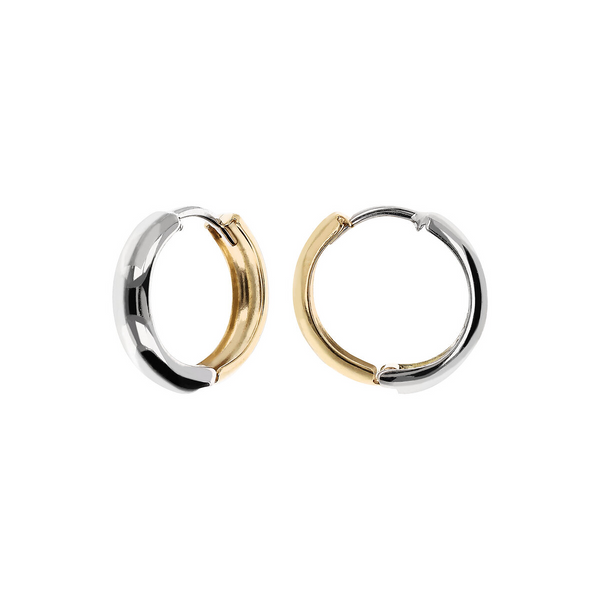 Two-tone hoop earrings in 375 gold