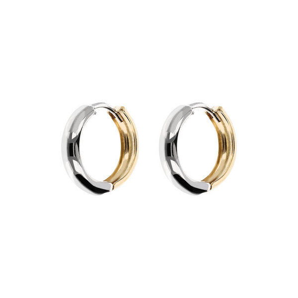 Two-tone hoop earrings in 375 gold