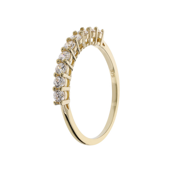 Riviera ring with Cubic Zirconia in Gold 375