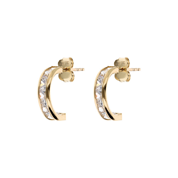 Stud earrings with Cubic Zirconia in 375 Gold