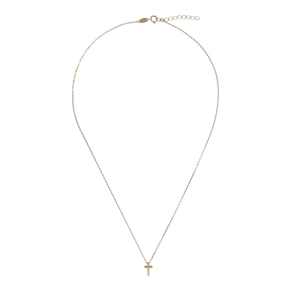 Forzatina-Halskette mit Kreuzanhänger aus 375er Gold