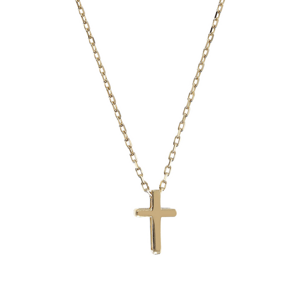 Forzatina Chain Necklace with 375 Gold Cross Pendant