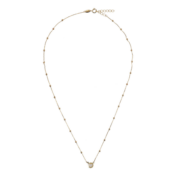 Forzatina Chain Necklace with White Heart Pendant in 375 Gold 