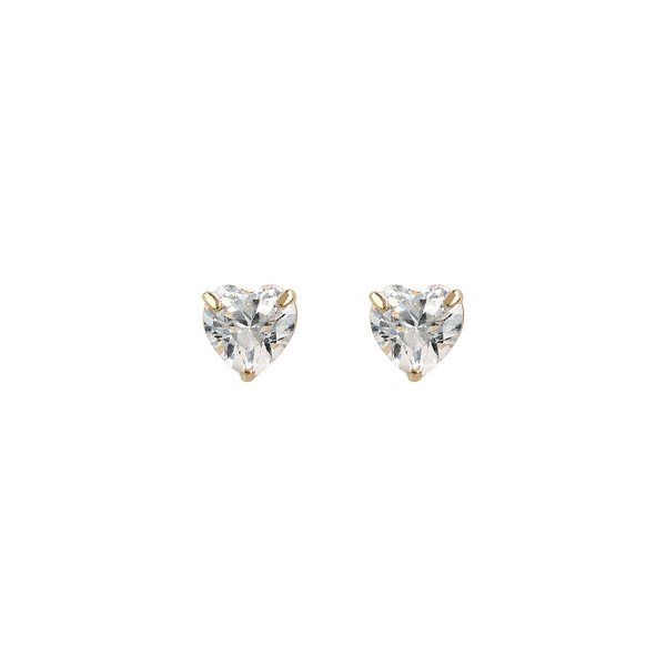 Light Point Heart Earrings in Cubic Zirconia 375 Gold