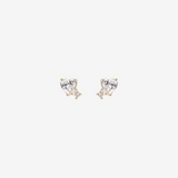 Heart and Light Point Earrings in Cubic Zirconia 375 Gold
