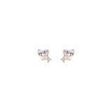 Heart and Light Point Earrings in Cubic Zirconia 375 Gold