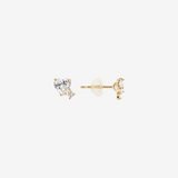 Heart and Light Point Earrings in Cubic Zirconia 375 Gold