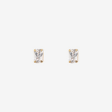 Boucles d'oreilles Lobe en Or 375 avec Zircons Cubiques Taille Baguette
