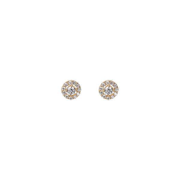 Lobe earrings with Cubic Zirconia in 375 Gold