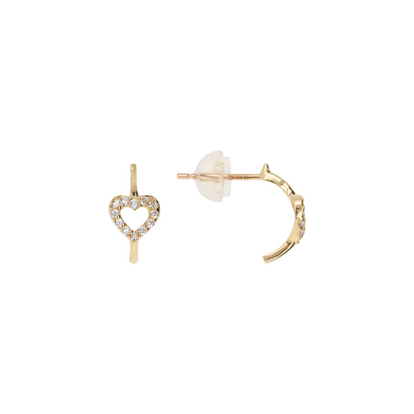 Heart Earrings with Cubic Zirconia in 375 Gold