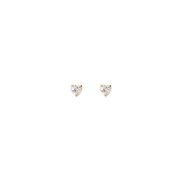 Heart earrings in Cubic Zirconia 375 Gold