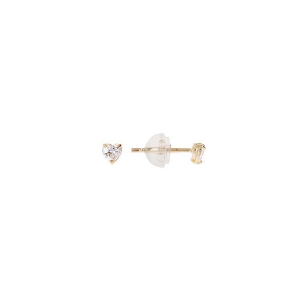 Heart earrings in Cubic Zirconia 375 Gold