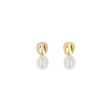 Boucles d'oreilles en Or 375 avec Perles d'Eau Douce Blanches