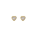 Large Heart Earrings in 375 Gold with Cubic Zirconia