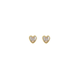 Small Heart Earrings in 375 Gold with Cubic Zirconia