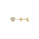 Medium Heart Earrings in 375 Gold with Cubic Zirconia