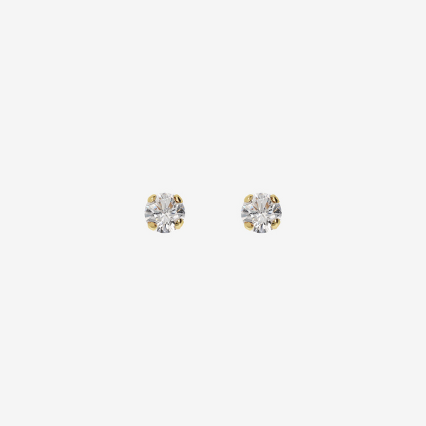 Boucles d'oreilles Light Point avec griffes et zircons cubiques en or 375