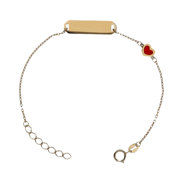 Baby Bracelet with Rolo Chain, Plate and Star in 375 Gold