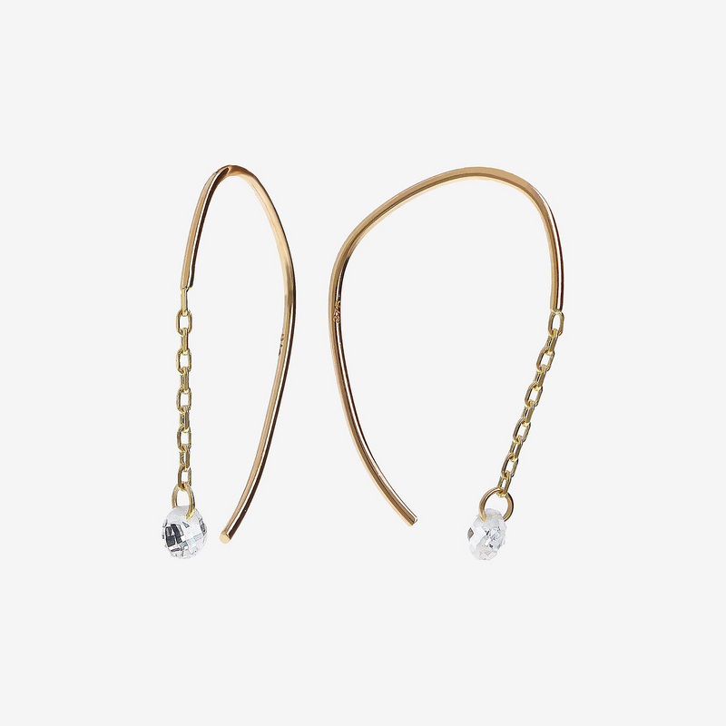 Ohrringe aus 375 Gold mit Forzatina-Kette und Zirkonia 