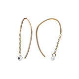 375 Gold Pendant Earrings with Forzatina Chain and Cubic Zirconia Round