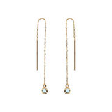 375 Gold Pendant Earrings with Forzatina Chain and Cubic Zirconia 