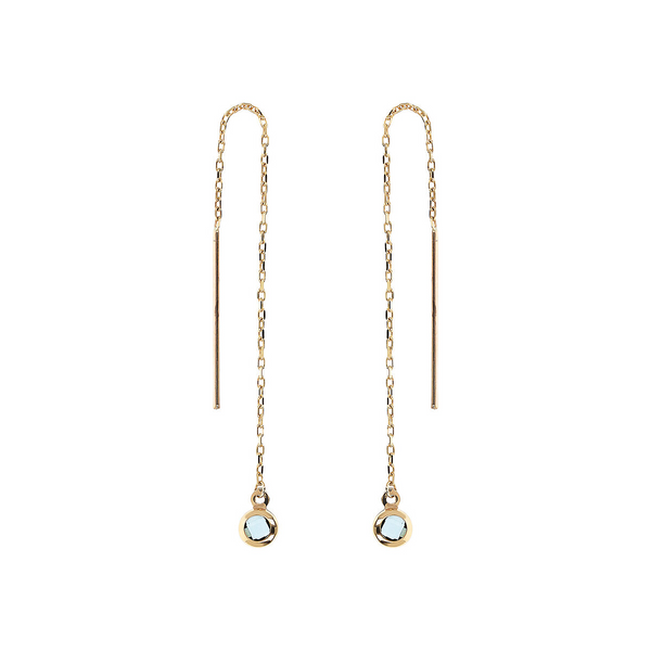 375 Gold Pendant Earrings with Forzatina Chain and Cubic Zirconia 