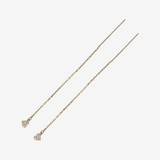 Orecchini Pendenti Oro 375 con Catena Forzatina e Cuore in Pavé di Cubic Zirconia