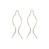 Double Wire Earrings in Gold 375 Sinuous Design 