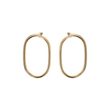 375 Gold Semi-open Oval Hoop Earrings