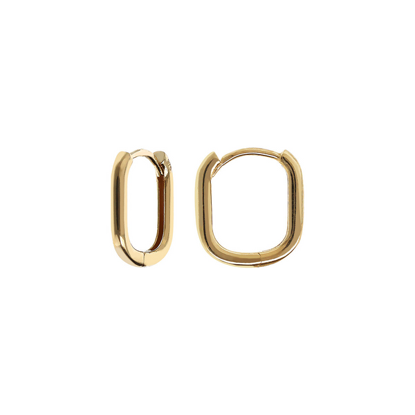 375 Gold Square Hoop Earrings