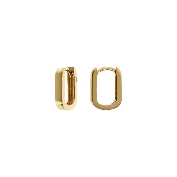 375 Gold Rectangular Hoop Earrings
