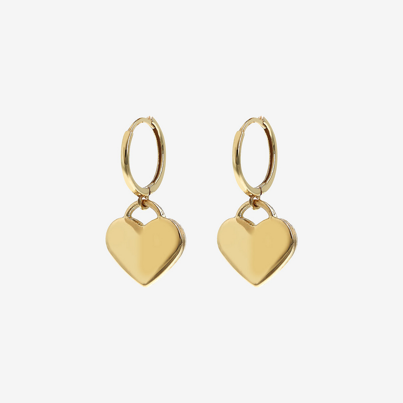 Creolen aus 375er Gold mit Herzanhänger