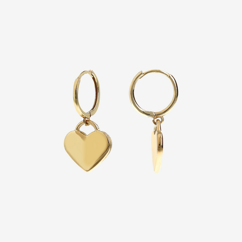 Creolen aus 375er Gold mit Herzanhänger