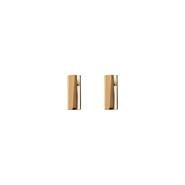 375 Gold Rectangular Lobe Earrings
