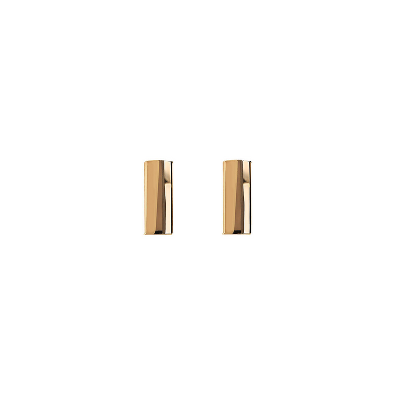 375 Gold Rectangular Lobe Earrings