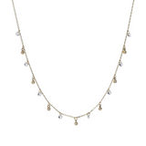 375 Gold Forzatina Chain Necklace with Diamond Two-Tone Pendants