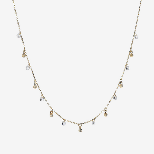 Collana Catena Forzatina Oro 375 con Ciondoli Bicolori Diamantati