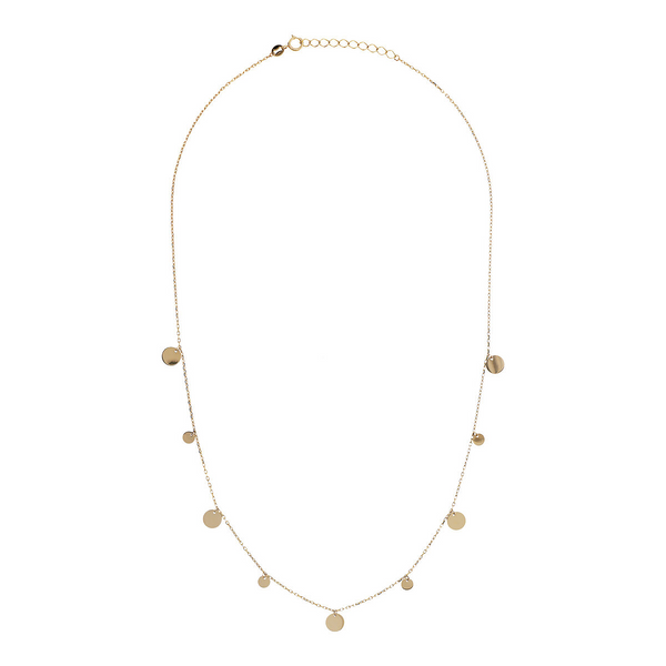 375 Gold Forzatina Chain Necklace with Disc Pendants