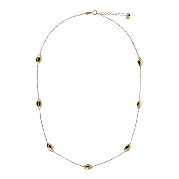 375 Gold Halskette mit glänzenden ovalen Nuggets