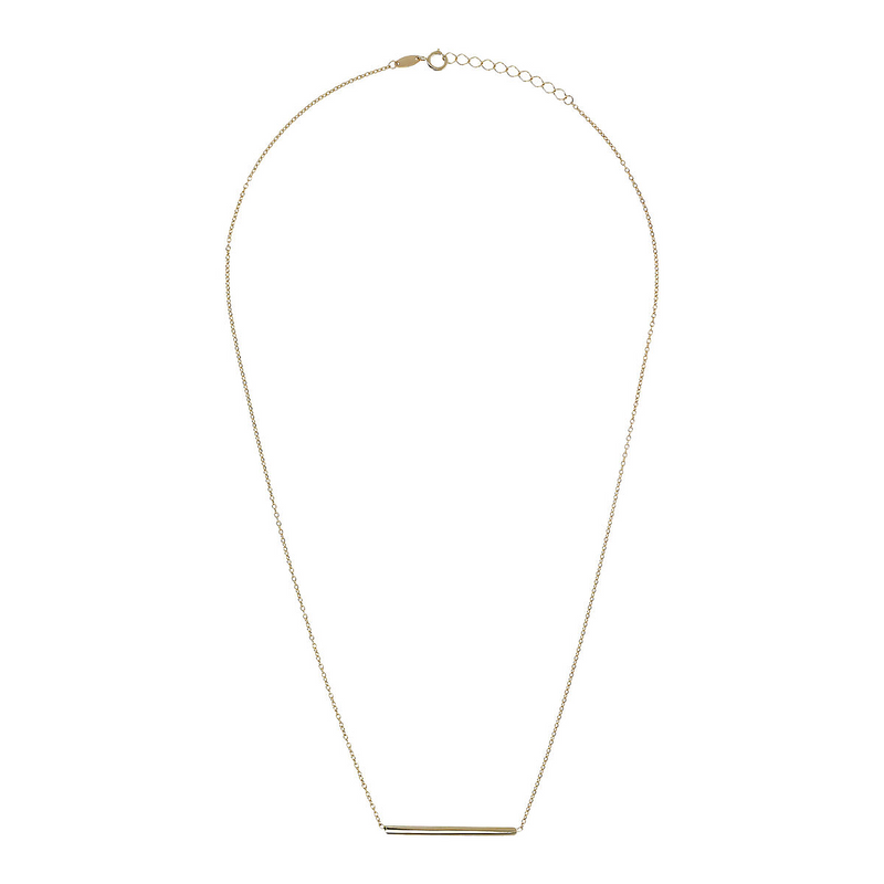 375 Gold Forzatina Chain Necklace with Polished Bar