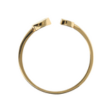 Contrarié-Ring aus 375er Gold mit doppeltem quadratischem Element