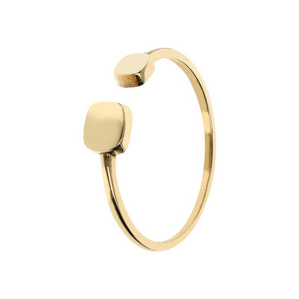 Contrarié 375 Gold Ring with Double Square Element