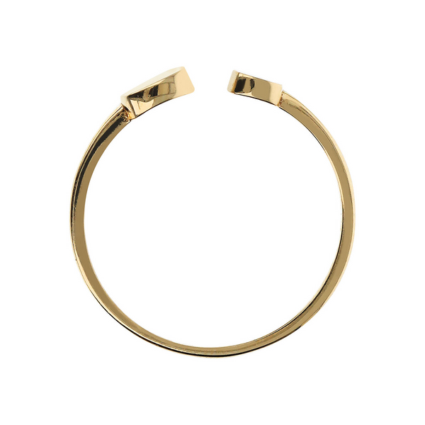 Contrarié-Ring aus 375er Gold mit doppeltem quadratischem Element