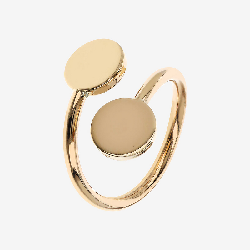 Contrarié Ring 375 Gold with Double Polished Discs