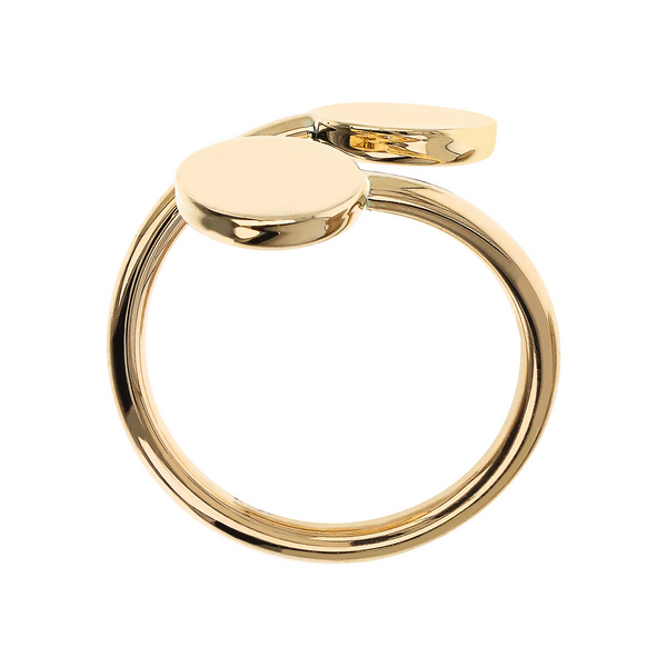 Contrarié Ring aus 375 Gold mit doppelt glänzender Scheibe