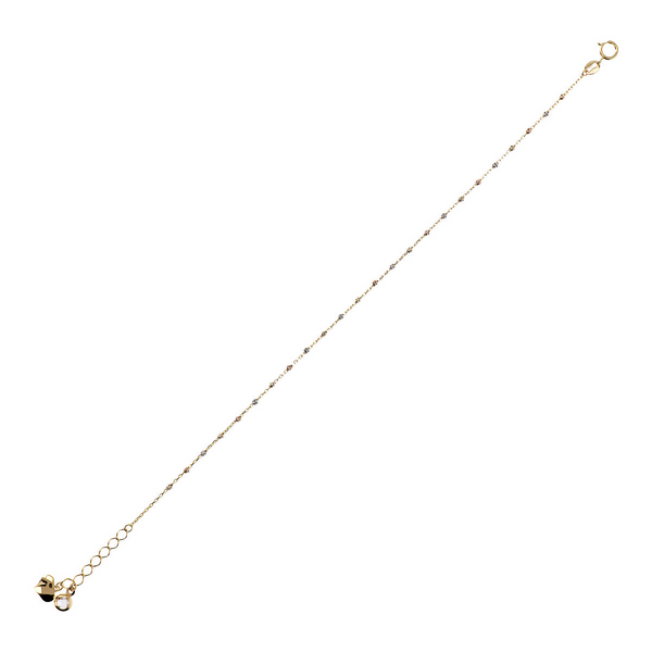 Bracciale Oro 375 con Microbead Tricolori Diamantate