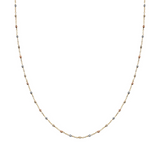 375 Gold Choker Necklace with Tricolored Diamond Microbeads