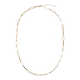 375 Gold Choker Necklace with Oval Links Alternating with Rectangular Elements